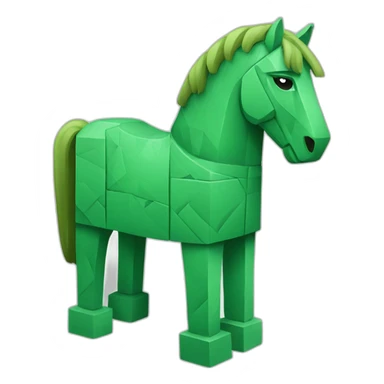 Green geometric trojan horse sticker