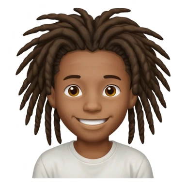 a black boy with a dreadlocks and a white t shirt sticker