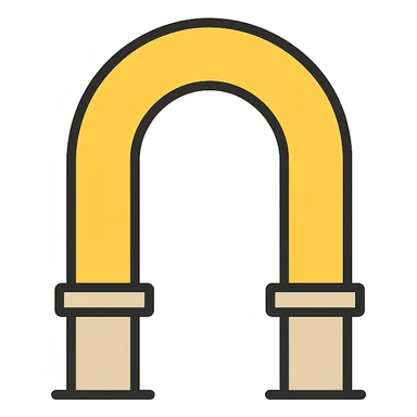 an arch, modern minimalist icon style, clean lines, simple shapes, neutral colors sticker