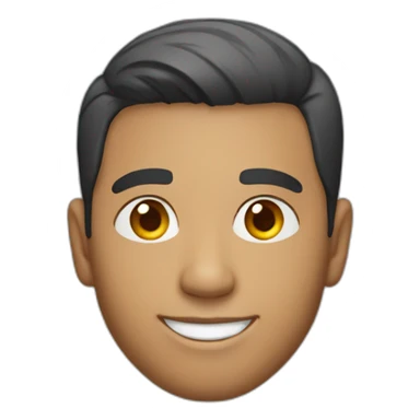 Light skin smiling indian guy with short middle part hair sticker