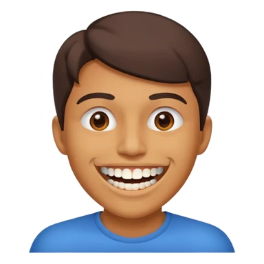 Smiling with teeth out and the teeth cover mouth and is sharp like triangles sticker