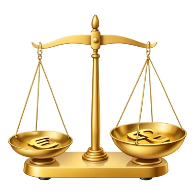 balance scale with euro symbols in both plates sticker