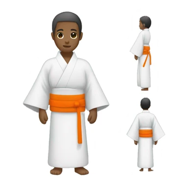 Kimono with orange belt sticker