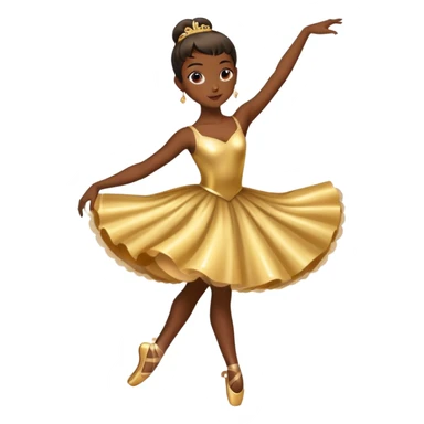 dark-skinned ballerina dancing with shiny golden dress sticker
