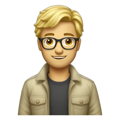 homme blond a lunette sticker