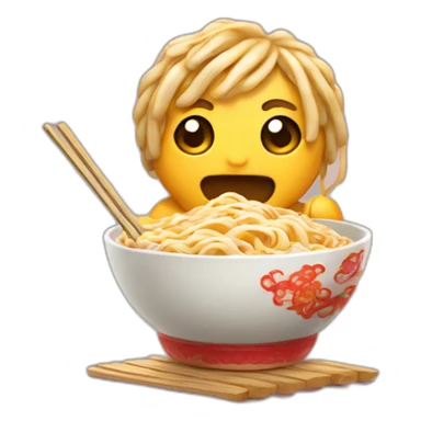 chinois eating ramen sticker