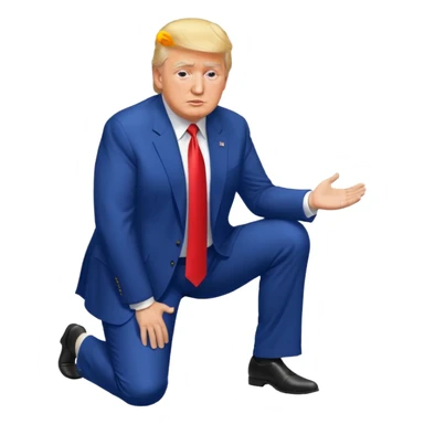 Donald Trump on his knees. Bill Clinton is standing up. sticker