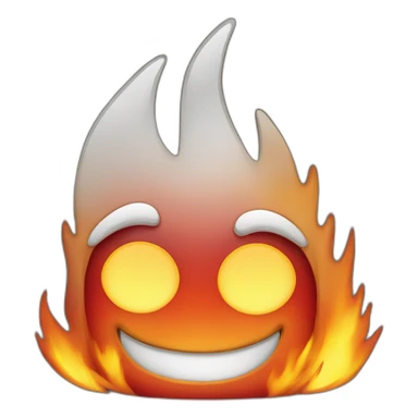 fire with eyes and smile sticker