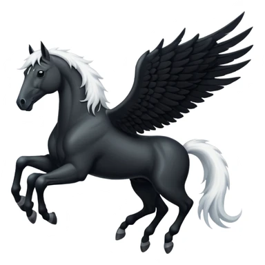 A black flying horse sticker