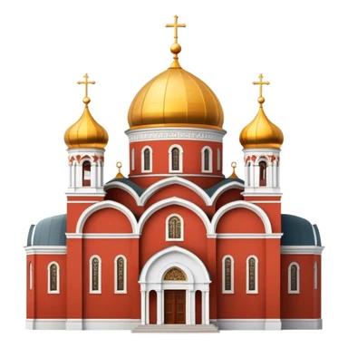 Orthodox church with golden dome and red bricks facade sticker