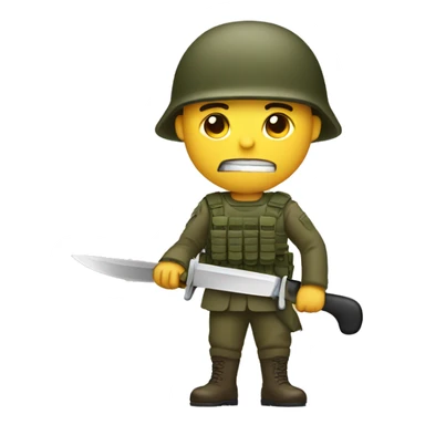 soldier with knife sticker