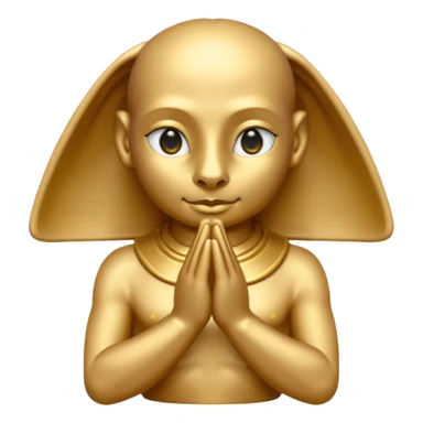 Emoji of sphinx with hands in front side sticker