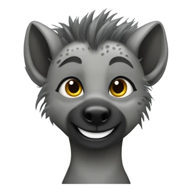 Gray female hyena with hawk hair style grinning  sticker
