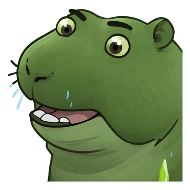 crying capybara, a fire around sticker
