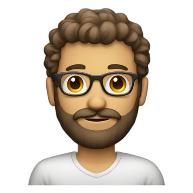 Homem branco com barba e óculos sticker