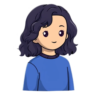 light skinned girl with dark wavy hair sticker
