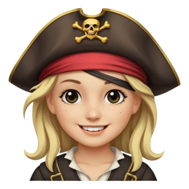 pirate girl with black band  sticker