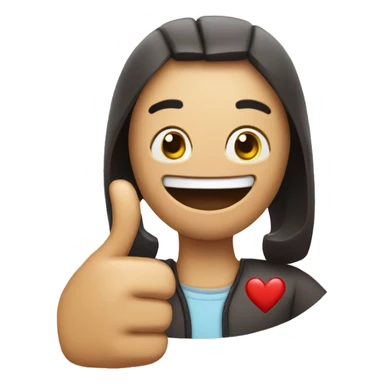 Heart face and thumbs up sticker