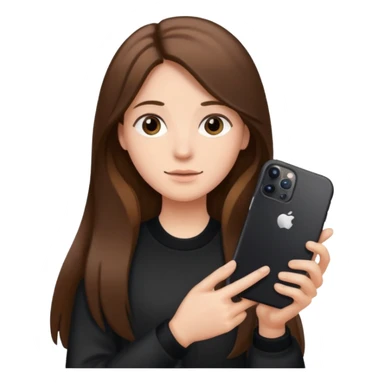 긴 갈색머리에 아이폰17프로를 들고있어 sticker