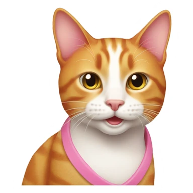 Ginger cat with pink  sticker