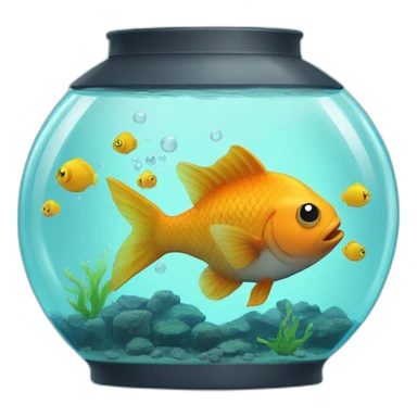 Poisson qui fume la pipe dans son aquarium sticker