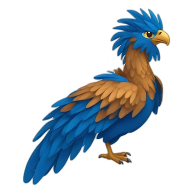 Bleu Phoenix simple icon plat, profille sticker