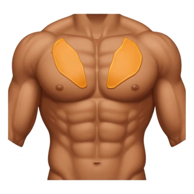 a zoomed in male chest emoji without revealing their arms, abs, face sticker