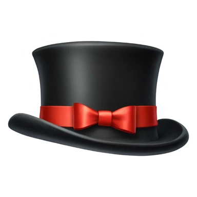 a classic top hat with a red ribbon at the base sticker