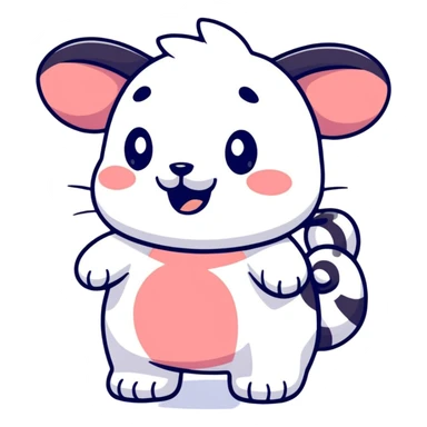 cute animal shaking, cartoonish sticker