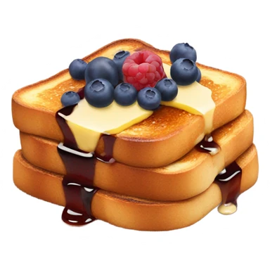 french toast with blueberries, maple syrup, and butter on top sticker