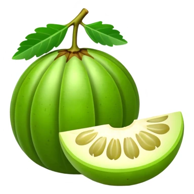 amla fruit, sliced open to show inside, green, glossy sticker