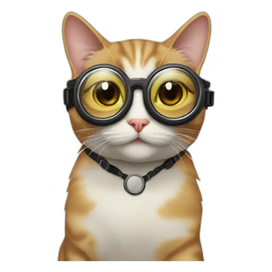 Cat in love but with goggles sticker