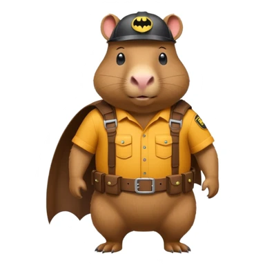 Batman bob the builder as a capybara sticker
