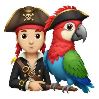 pirate and parrot sticker