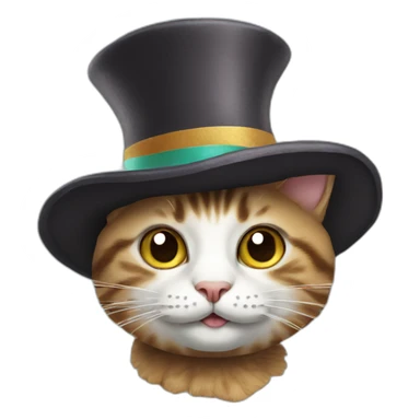 cat with crazy hat sticker