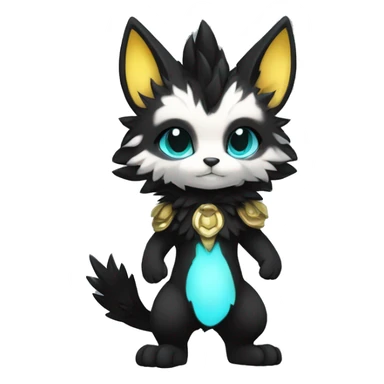Anthro-Edgy-Cool-Black-Contrast-Colors-Fantasy-Fur-Sona-Chibi-Shiny-Fakémon-Hybrid full body sticker