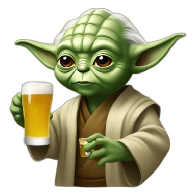 Yoda drink a beer sticker