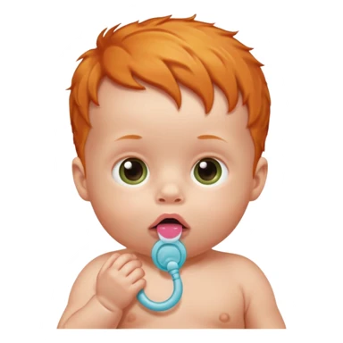 newborn ginger with pacifier no hands sticker