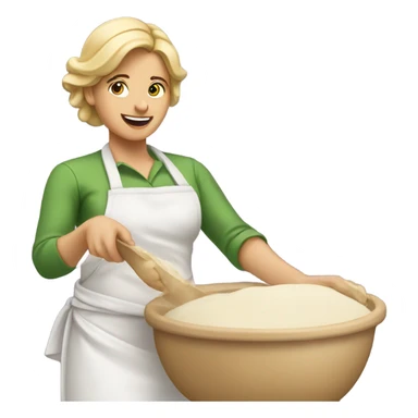 Blonde hair female making bread  sticker