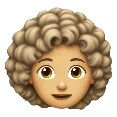 Mujer castaña pelo rizado  sticker