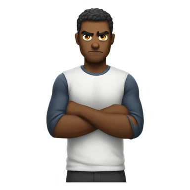 Man crossed arms angry sticker