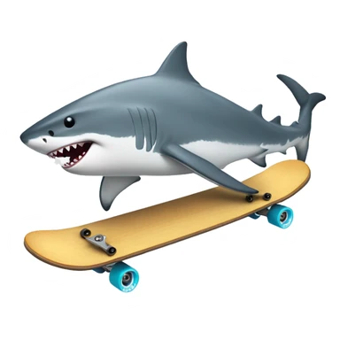 great whiteshark on a skateboard sticker