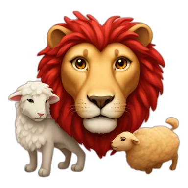 red hearth with lion and lamb sticker