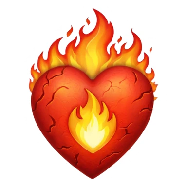 Fire heart  sticker