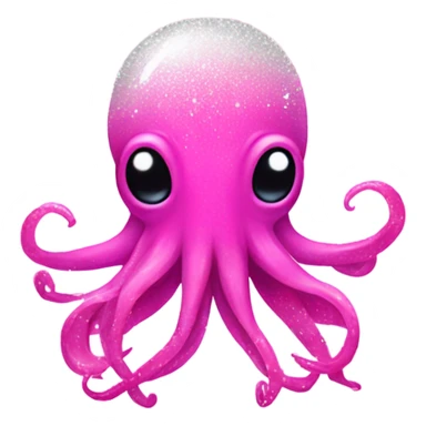 Pink ombre squid with glitter  sticker