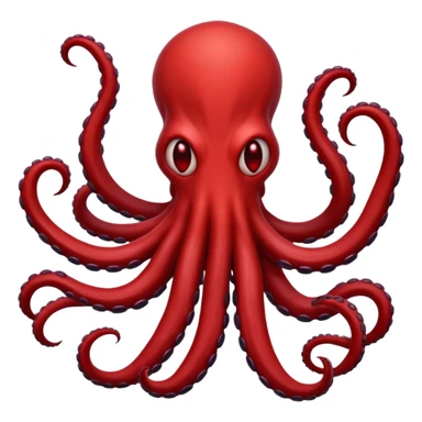 A dark shadow monster with long tentacle-like arms on a red sky background sticker