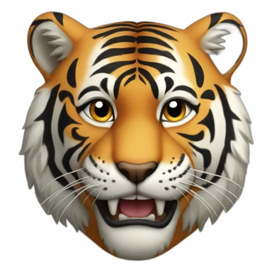 A tiger with a steack in the mouth sticker