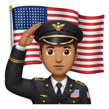 Man saluting with American flag sticker