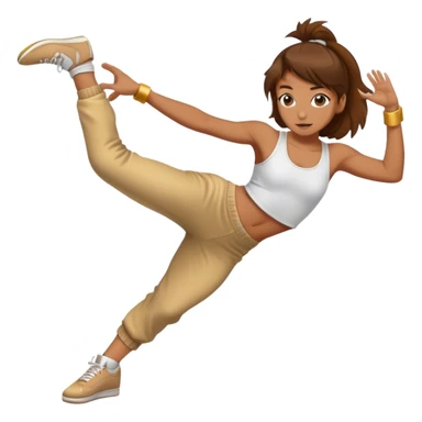 Breakdance Mädchen braune Haare  sticker