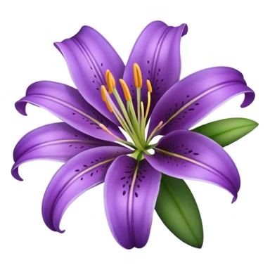 purple lily flower sticker